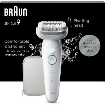 Braun Silk-épil 9 Epilator, 9-011, White or Silver
