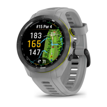 GARMIN APPROACH S70, 42MM BLACK CERAMIC BEZEL WITH POWDER GRAY SILICONE BAND (010-02746-11)