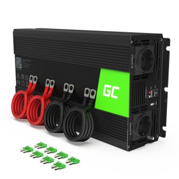 Green Cell Car Power Inverter Converter 12V to 230V 3000W/6000W Pure sine (INV15)