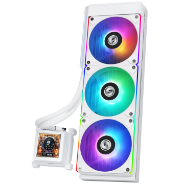 Lian Li HydroShift LCD 360 ARGB AIO Cooler - White (HSLCD36RW)
