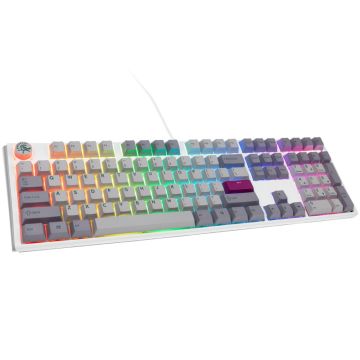 Ducky One 3 Mist Grey Gaming Keyboard, RGB LED - MX-Blue (US) (DKON2108ST-CUSPDMIWHHC2)