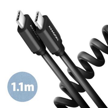 Axagon USB-C to USB-C Cable 1.1m 60W Twister Black (BUCM-CM20TB)