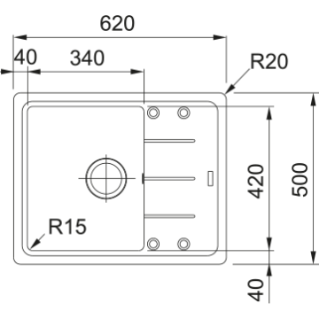 Franke BFG611-62 3 1/2 Šīfera Pelēks 62x50 (114.0723.957)