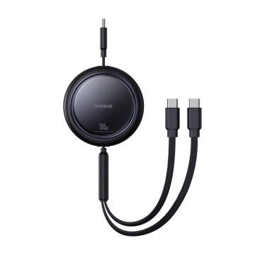 Baseus Bright Mirror Series USB-C Retractable Cable - 2 x USB-C 100W 1m - Black (6932172670948)