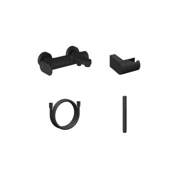 Ravak Eleganta Wall-Mounted Bathtub Tap with Set Matt Black (X07S135)