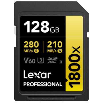 Lexar Professional 1800x SDXC 128GB U3 (V60) UHS-II R280/W210 (LSD1800128G-BNNNG)